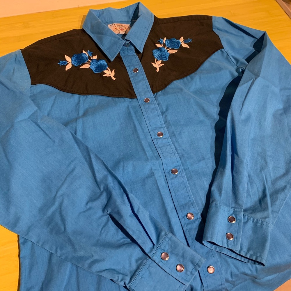 Vintage Blue Western Shirt